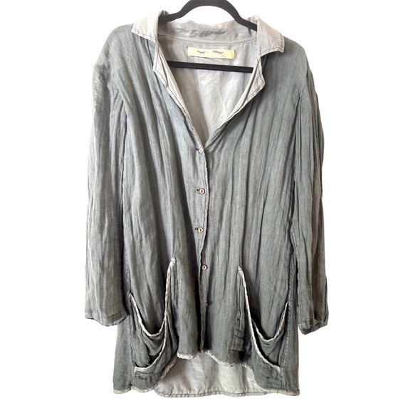 Cynthia Ashby Jacket - Gray Linen/Cotton/Silk XS - Picture 1 of 10
